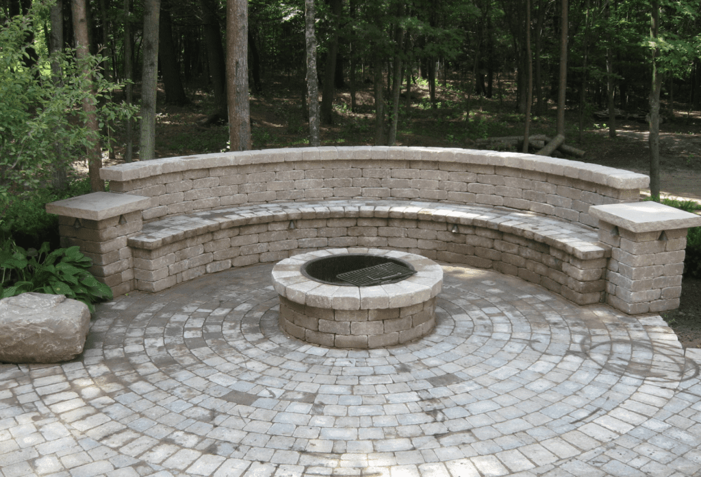 Built in outdoor firepit