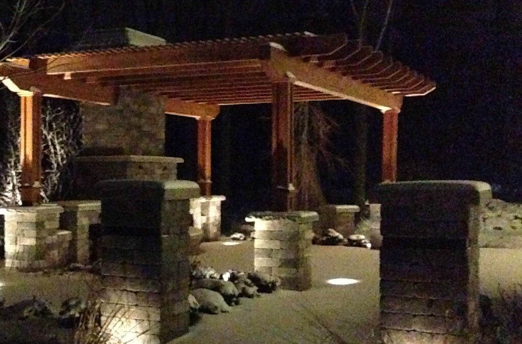 Landscape Lighting Beautifully Brightens a Winter Garden